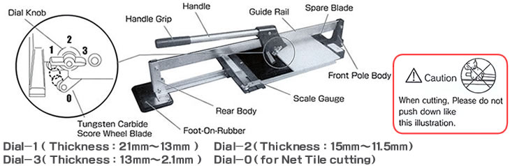 DIAL KNOB SETTING FOR TILE THICKNESS